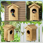 Hanging Hummingbird House for Outdoors, Wooden Mini Bird House, Durable Nesting Box for Hummingbird, Weather-Resistant Hummingbird House (Dimensions 5.9 * 3.7 * 4.1 inch)