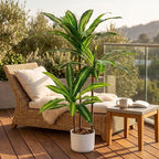 3.3FT Artificial Dracaena Tree in Pot, Evergreen Artificial Dracaena Marginata Plants Indoor, Decorative Potted Floor Plant for Living Room Porch Office Decor