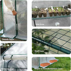Green Houses for Outdoors, PE Walk in Greenhouse with 2 Side Mesh Windows, Portable Green House with Anchors & Ropes Stands Up to Wind, 56"x56"x78" White