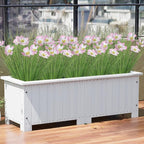 24 Bundles Artificial Flowers for Outdoors Onion Grass UV Resistant Greenery Stems Weed Artificial Fake Shrubs Grass Plant with Flowers Bushes Decoration for Indoor Outdoor Garden Office Home