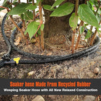 10FT for Trees 1/2" Water-Saving Soaker Hose with Solid Brass Connectors, Drip Irrigation Kit