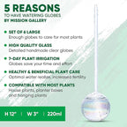 Clear Plant Watering Globes Set of 6 - Large Self Watering Globes for Indoor & Outdoor Plants - Automatic, Glass Watering Bulbs for Daily Use, Plant Watering Devices