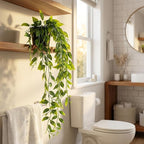 5 Pack Fake Plants - Artificial Hanging Plants & Small Potted Faux Eucalyptus Fern Ivy, UV Resistant Maintenance-Free, for Shelf Wall Desk Home Office Bathroom Indoor Outdoor Decor
