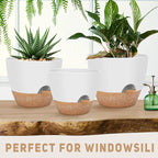 YNNICO 12" 10" 9" Large Self Watering Plant Pots, 3 Pack Flower Pots Planters with Multi Mesh Drainage Holes for Indoor Outdoor Garden Plants and Flowers