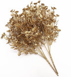 Artificial Plants for Christmas Decor, Plastic Golden Daisy leaves Faux Shrubs Simulation Flower Indoor Outdoor Home Garden Planter Filler Party Hotel Verandah Wedding DIY Decoration - Gold 2 Pack