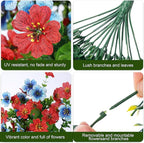Artificial Faux Hanging Flowers Plants for Spring Outdoor Outside Decoration, 2 PCS Fake Silk Daisy with Eucalyptus UV Resistant Realistic Trailing Vines for Balcony Patio Porch (BlueRed)