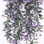 PASYOU Artificial Ivy, Hanging Vine Plastic Plants Grass Leaves Foliage Vines, UV Resistant Greenery Fake Flowers for Home Indoor Outdoor Garden Door Wall Wedding Party DIY Decoration - Purple 2 Pack