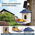 Smart Bird Feeder with Camera,AI Identify Species,Bird House with Solar Powered,Instant Arrival Alerts,2K HD Capture Video Live View,Gift for Birds Lover (Indigo Blue)