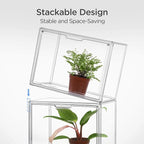 HBlife Mini Greenhouse for Indoor, Clear Stackable Green House with Magnetic Waterproof Door for Small Plants Nursery Germination, Tabletop Portable Greenhouse, 14.1x8.6x10.6 Inch (3 Pack)
