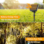 Extra-long 288FT 800LED Solar Fairy String Lights, 4-Pack 72FT 200 LED Outdoor Twinkle Lights Waterproof, 8 Lighting Modes, Warm White Copper Wire Lights for Deck Backyard Tree Garden Fence Pool Party