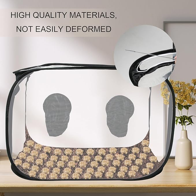 Portable Still Air Box Mycology with Pop Up Mushroom Growing Kit - Ideal for Mushroom Cultivation in Office and Mycology Enthusiasts (Black)