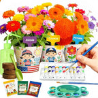 Paint & Plant Flower Growing Gardening Kit with 3 Pots for Kidz - Gardening Tools Set Easter Gifts for Girlz & Boyz Agez 5, 6, 7, 8, 9, 10, 11 & 12 Yearz Old Girlz