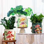 GUGUGO 8 Inch Pastel Mushrooms Planters, Cute Unique Rainbow Planter with Drainage, Colorful Vintage Retro Flower Plant pots for Indoor & Outdoor Plants, Eclectic Funny Room Decor Aesthetic (A,8 Inch)