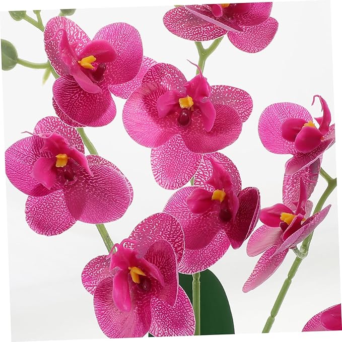PRETYZOOM Artificial Phalaenopsis Orchid Stem Realistic Faux Flower Arrangement for Home Decor Wedding and Event Decoration for Living Room and Office Aesthetic
