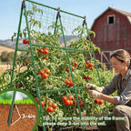 2 Pack Cucumber Trellis, 34"×48" Garden Trellis for Climbing Plants Outdoor, A-Frame Vegetable Trellis for Raised Bed, Support for Tomatoes, Squash, Zucchini, Vegetables & Flowers