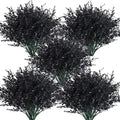 RECUTMS Black Artificial Flowers, Fake Outdoor UV Resistant Plants Faux Plastic Greenery Shrubs Indoor Outside Hanging Planter Home Kitchen Office Wedding, Garden Decor(Black)