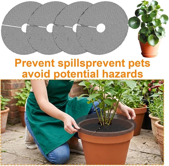 5 Pcs Squirrel Guards for Potted Plants, 11.9 Inch Soil Cover for Indoor Plants, Plant Pot Cover, for Outdoor Indoor Garden Plant Landscaping