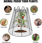 4 Pcs 11.6"×11.6" Plant Protectors from Animals, Sturdy Metal Plant Cages for Outdoor Plants, Reusable Wire Garden Cloches, Plant Protector to Keep Squirrels, Rabbits, Birds, Black