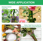 2 Pack Twist Ties, 525 Feet (160m) Sturdy Garden Plant Ties with Cutter, Rustproof & Flexible Garden Ties for Plant of Gardening, Indoor & Outdoor Home and Office Use (Green)