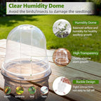 MIXC Clear Nursery Pots with Humidity Domes, 5/4/3.5 Inch Reinforced Transparent Plastic Pots for Planting with Drainage Holes for Seedlings, 30 Pack
