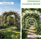 DoCred Garden Arch Trellis, 88in H x 88in L Tall Garden Arch Arbor Trellis for Climbing Plants Outdoor Plant Support for Cucumber Grape Vine, Large Metal Gardening Archway for Lawn Party Ceremony