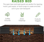 2PCS 12x3x1ft Galvanized Raised Garden Bed Kit,Metal Planter Box for Vegetables,Flowers,Herbs Durable Rust-Resistant Patio Gardening Beds,Black