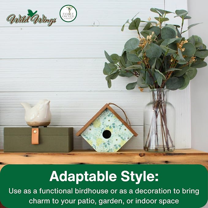 Wild Wings Decorative Wren House Blooming Nest, Green