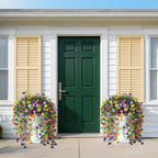 Artificial Faux Flowers Plants for Outdoor Spring Summer Decoration, 2PCS Fake Silk Daisy Flowers No Fade UV Resistant Realistic for Outside Home Planter Porch Patio Balcony Yard Decor (Mixed)