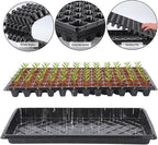 Oscorna (20Pack) 72-Cell Seed Starter Trays with Dibber, 10 Pack Nursery Starting with Base Tray, 72 Hole Soil Digger for Setting Out Quickly, Seedling Planting Tray, Germination Kit Trays Reusable