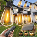 addlon 52(48+4) FT Solar String Lights Waterproof,Patio Lights Solar Powered with Remote & USB Port 16+1 LED Shatterproof Bulbs 3 Light Modes, Dimmable Solar Light for Camping Backyard Garden