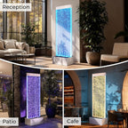 Jocoevol Bubble Wall Waterfall Fountain, Acrylic Indoor Floor Standing Water Wall with Changing LED Color Lights Remote Control, 63.4" x 19", Housewarming, Home Decor (Bubble Wall)