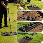 Lawn Leveling Rake 17"x10" for Soil, Gravel Leveling Tool Heavy Duty with Adjustable Long Handle, Garden Level Rake with Tines for Yard, Landscape, Leveling Sand, Grass, Dirt, Ergonomic & Durable