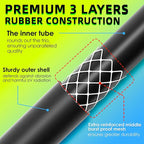 5/8 IN. × 25FT. Heavy Duty Rubber Garden Hose, High Flow 5/8" I.D. Brass Fitting No Memory Durable Heavy Duty Water Hose for Watering, Irrigation, Water Transfer Pump
