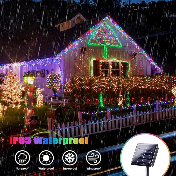 Extra-Long 144FT Solar String Lights for Outside, 2 Pack 400LED Solar Fairy Lights Outdoor Waterproof, Copper Wire with 8 Modes Solar Twinkle Lights for Tree Garden Party Patio Xmas Decor (Multicolor)