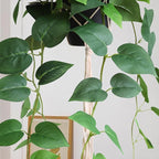 alyptus Fake Hanging Plants Artificial Decor Indoor Realistic Silk Devil's Ivy Hanging Potted Plants Faux Greenery Plant Pothos Vines with Pot for Home (Hanging Pothos - Green)