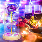 QUNPON Mothers Day Rose Gifts for Mom Flowers Rose Gifts for Women,Birthday Gifts for Women,Purple Butterfly Flowers for Mother Day Flower Gifts from Daughter Son,Gift for Mom,Sister,Her,Grandma,Wife