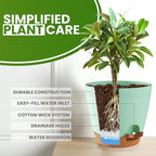 Utopia Home Self Watering Pots for Indoor Plants, Planters for Indoor Plants, Multi-Size Flowerpot, Set of 5 Plant Pots with Drainage & Reservoir, 6.8"/6.4"/5.9"/5.5"/4.9" (Olive Green)