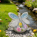 Solar Dragonfly Garden Decor with Cracked Glass Wings, Outdoor Resin Dragonfly Statue with Solar Light for Patio, Lawn, Yard Ornament Eco-Friendly Housewarming Gift for Women