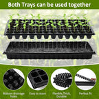Vesici 20 Pack Seed Starter Trays, 72 Cell Seedling Trays with 1020 Flat Tray, Deep Plug Nursery Plant Pots for Germination, Water Collection, Indoor Outdoor Seed Starting & Transplanting