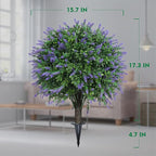 AOKIIE Set of 2 Artificial Lavender Boxwood Topiary Ball Bush for Outdoor with Ground Spike 22", UV Resistant Faux Greenery Shrubs, Fake Boxwood Plants for Indoor, Garden, Yard, Porch, Patio Decor