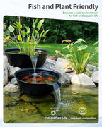 POPOSOAP Spillway Bowl and Basin Fountain Kit, Spillway Bowl Fountain with Pond Pump for Formal Waterfall Spillways, Water Gardens Basin Kit For Indoor/Outdoor DIY Water Feature Pond Garden-P721