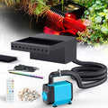 POPOSOAP Pond Waterfall Spillway 8Inch with RGB LED Lights & APP/Remote Control, 660GPH 40W Pond Spillway with 304 Stainless Steel & 9.8FT Tube for Ponds Garden Landscape Water Features-P43DS