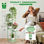 TOSKING 5 Tier Tall Plant Stand Indoor Outdoor,Anti-Tip Plant Stand indoor, Wide Base for Pots, Child and Pet Friendly,Heavy Duty Corner Shelf for Plants & Decor, Space Saving ,Tiered Metal Flower Pot Stand for Balcony, Garden, Living Room, Patio ( Sag...