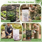 5 Pack Pop Up Insect Barrier Plant Cover, 20''H x 13''D Pop Up Fine Mesh Plant Protector with 24 Stakes 36 Labels Carry Bags, Pop Up Guard Plant Cover Tents for Vegetables Flowers, Black & White