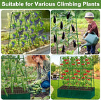 Tidponra Cucumber Trellis for Garden, 50 x 54 Inches A Frame Gardening Trellis with Fabric Raised Garden Bed, Climbing Net and Plant Support Clips for Climbing Plants