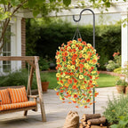 6 Bundles Artificial Fall Flowers for Outdoors Fake Plants Garden Home Fall Decor,UV Resistant Realistic Silk Faux Autumn Flower Indoor Outside Front Porch Patio Balcony Yard Farmhouse(Orange)