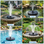 Yeomi 3.5W Solar Bird Bath Fountain, Solar Water Fountain Pump with 6 Nozzles 4 Fixed Stakes, Upgraded Solar Powered Water Fountain for Bird Bath, Garden, Patio, Pond, Fish Tank, Outdoor Decor