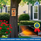 SISTERBIRD Premium Pack of 2 Bluebird Houses for Outside, Garden Bird Houses for Outdoor, Vintage Metal Predator Guard, Birdhouse Gift, Weatherproof Coating Bird Nesting, Assembly Required