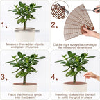 2 Pcs Plant Pot Grid Soil Protector Covers Large and Medium Cuttable Grid Flower Protector with Deep Stakes for Indoor Outdoor Office Hotel Home Furnishing Shopping Mall Garden