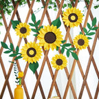 15pcs Sunflower Wall Decor, Paper Flower for Wall with 3D Artificial Flowers Yellow Bulletin Board Decoration Large Paper Flower for Background for Living Room Office Garden Wedding.